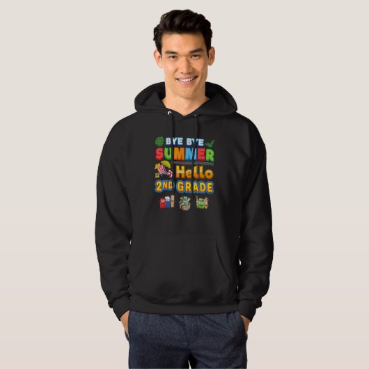 Bye Goodbye Summer Hello 2nd Grade Back To School  Hoodie (Vorne ganz)