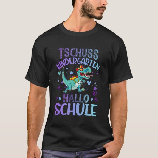 Bye Kindergarten Hello School Einschulungsschule C T-Shirt (Vorderseite)
