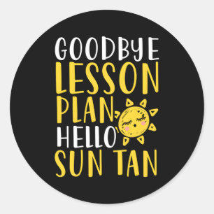 Bye Lesson Plan Hallo Sun Tan Runder Aufkleber