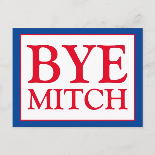 Bye Mitch McConnell Senat wählen Blaue Wahl Postkarte (Vorderseite)