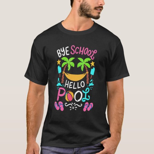 Bye School Beach Ball Hammock T-Shirt (Vorderseite)