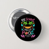 Bye School Beach T Ball T-Shirt Hammock Button (Vorne & Hinten)