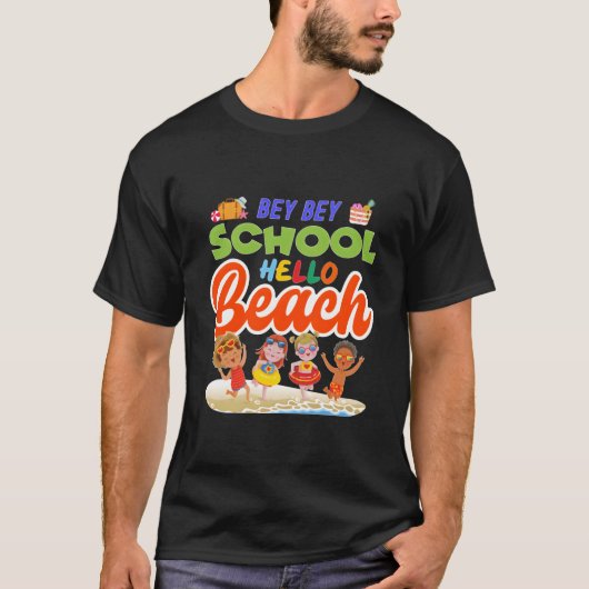 Bye School Hello Beach Graduation Day 2023 T-Shirt (Vorderseite)