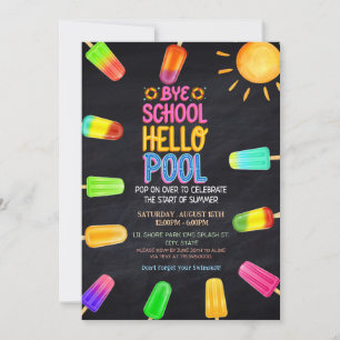 Bye school hello pool Party Einladung
