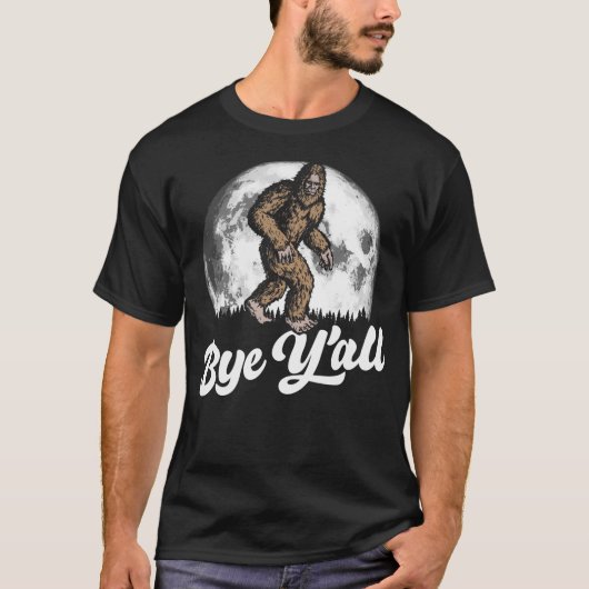Bye Y'All Funny Southern Sasquatch  Moon Introvert T-Shirt (Vorderseite)