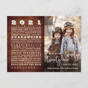 Bye Year Funny Year Review Christmas FOTO Card Feiertagspostkarte