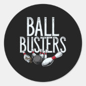 Byll Busters Bowling Runder Aufkleber (Vorderseite)
