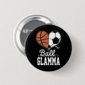 Byll Glamma Lustige Bysketbyll Fußball Glamma Button (Vorne & Hinten)