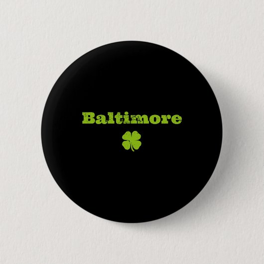 Byltimore Md Irish Pride Kleeblatt St Patricks Day Button (Vorderseite)