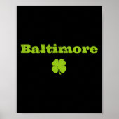Byltimore Md Irish Pride Kleeblatt St Patricks Day Poster (Vorne)