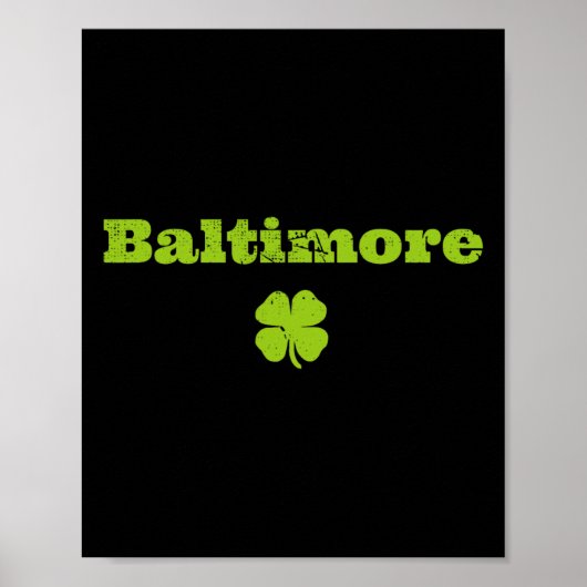 Byltimore Md Irish Pride Kleeblatt St Patricks Day Poster (Vorne)