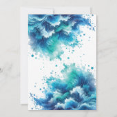 BYO Pool Party Blau Türkis Wasser plash Einladung (Rückseite)