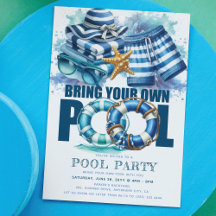 BYO Pool Summer Party Blue Türkis Wasserfarbe