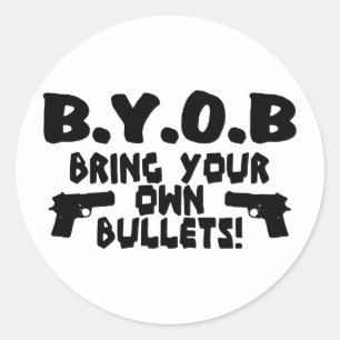 BYOB RUNDER AUFKLEBER