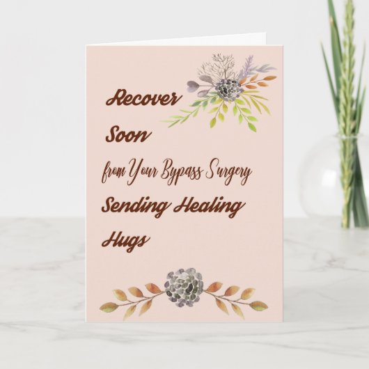 Bypass Operation Get Well Card Tan mit Blume Karte (Vorderseite)