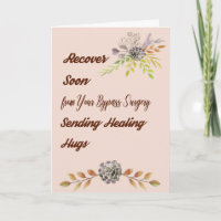 Bypass Operation Get Well Card Tan mit Blume