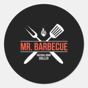 Byrbecue Shirt Natural Geboren Griller Runder Aufkleber