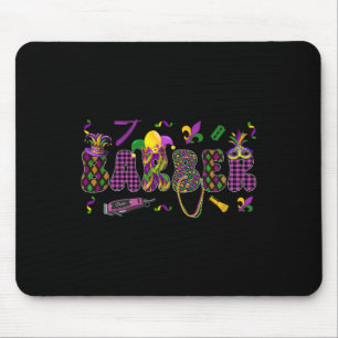 Byrber Mardi Gras Symbole Masked Jester Hat Job Te Mousepad