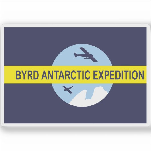 Byrds zweites Antarktis-Expeditionsflagge Aufkleber (Vorderseite)