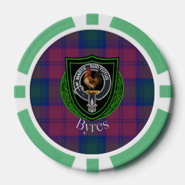 Byres schottisches Clan-Tartan und Wappen Pokerchips