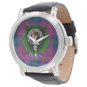 Byres Scottish Clan Tartan & Crest Armbanduhr (Schrägansicht)
