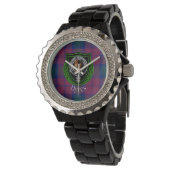 Byres Scottish Clan Tartan & Crest Armbanduhr (Schrägansicht)