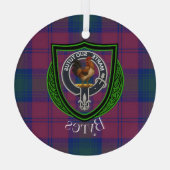 Byres Scottish Clan Tartan & Crest Ornament Aus Glas (Rückseite)