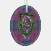 Byres Scottish Clan Tartan & Crest Ornament Aus Glas (Vorderseite Rechts)