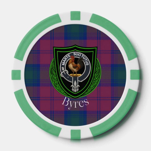 Byres Scottish Clan Tartan & Crest Pokerchips (Vorderseite)