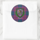 Byres Scottish Clan Tartan & Crest Runder Aufkleber (Tasche)
