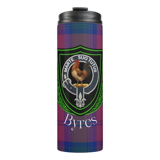 Byres Scottish Clan Tartan & Crest Thermosbecher (Vorderseite)
