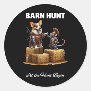 Byrn Hunt Lover - Niedlicher Warriorrat und Corgi Runder Aufkleber