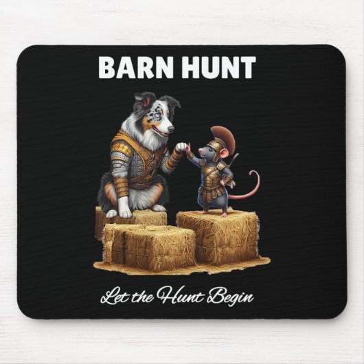 Byrn Hunt Lover - Warrior Rat Blue Merle Tri Borde Mousepad (Vorne)