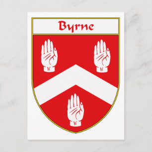 Byrne Coat of Arms/Familienwappen Postkarte