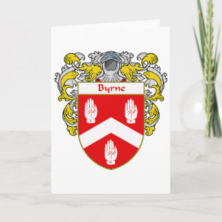Byrne Coat of Arms (Mantled) Feiertagskarte