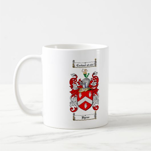BYRNE FAMILIENWAPPEN - BYRNE WAPPEN KAFFEETASSE (Links)
