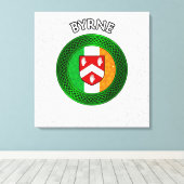 Byrne Wappen & Celtic Knot on Kleeblatt Leinwanddruck (Insitu (Holzboden))