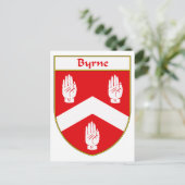 Byrne-Wappen/Familienwappen Postkarte (Stehend Vorderseite)