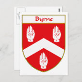 Byrne-Wappen/Familienwappen Postkarte (Vorne/Hinten)