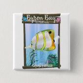 Byron Bay Australia Reiseplakat. Button (Vorderseite)