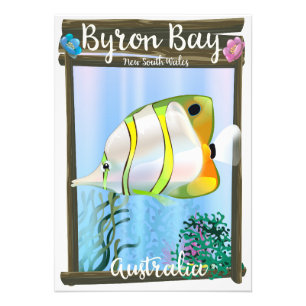 Byron Bay Australia Reiseplakat. Fotodruck