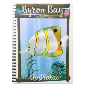 Byron Bay Australia Reiseplakat. Notizblock