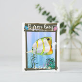 Byron Bay Australia Reiseplakat. Postkarte (Stehend Vorderseite)