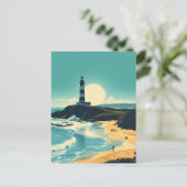 Byron Bay Australia Vintag Beach Lighthouse Postkarte (Stehend Vorderseite)
