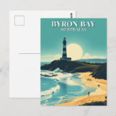 Byron Bay Australia Vintag Beach Lighthouse Postkarte (Vorne/Hinten)