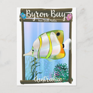 Byron Bay Australien Reiseplakat. Postkarte