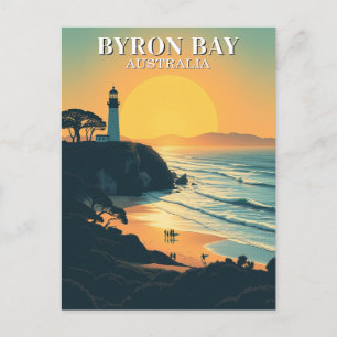 Byron Bay Australien Vintage Reise Leuchtturm Postkarte
