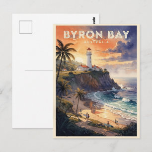 Byron Bay Australien Vintage Reise Postkarte