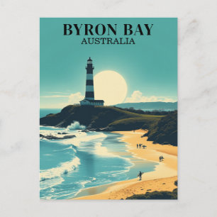 Byron Bay Australien Vintage Strand Leuchtturm Postkarte