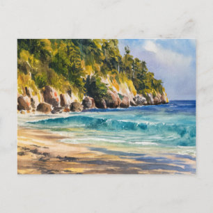Byron Bay Beach Aquarellbilder Australien Postkarte